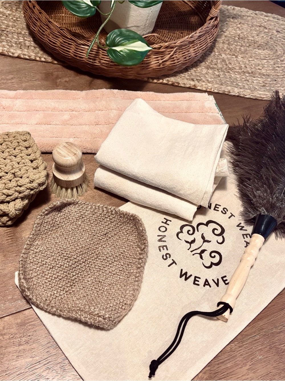 Montessori cleaning set organic natural minimalist
